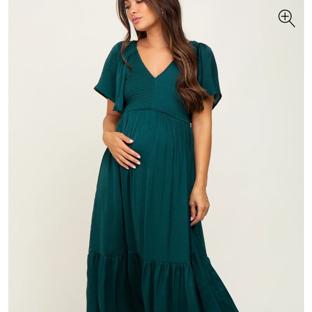Pinkblush Teal Maxi Maternity Dress